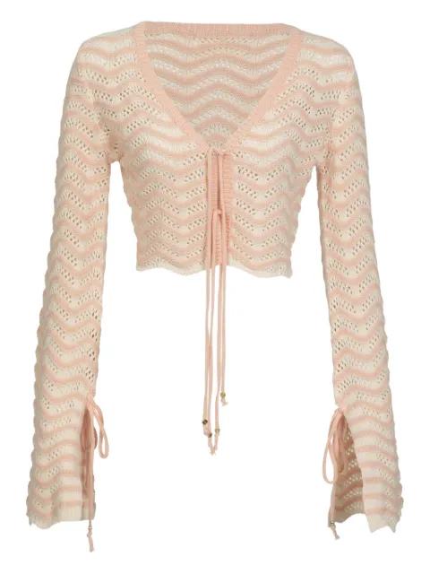 knitted tie-fastening top by BANANHOT