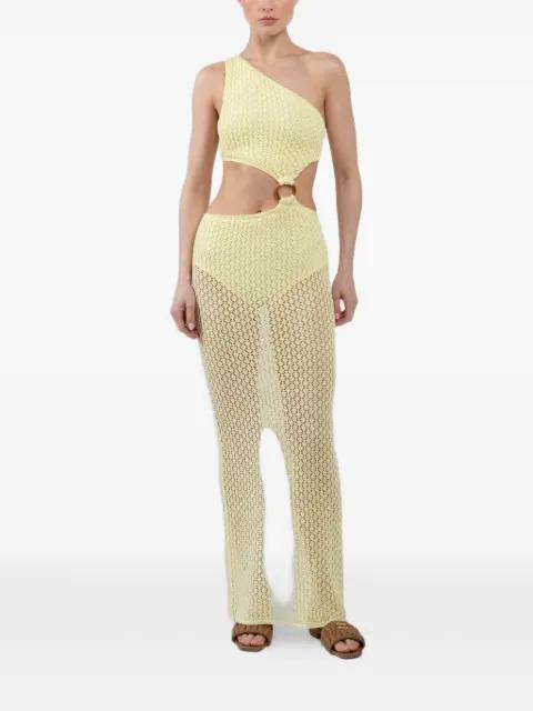 one-shoulder ring-detail midi dress by BANANHOT