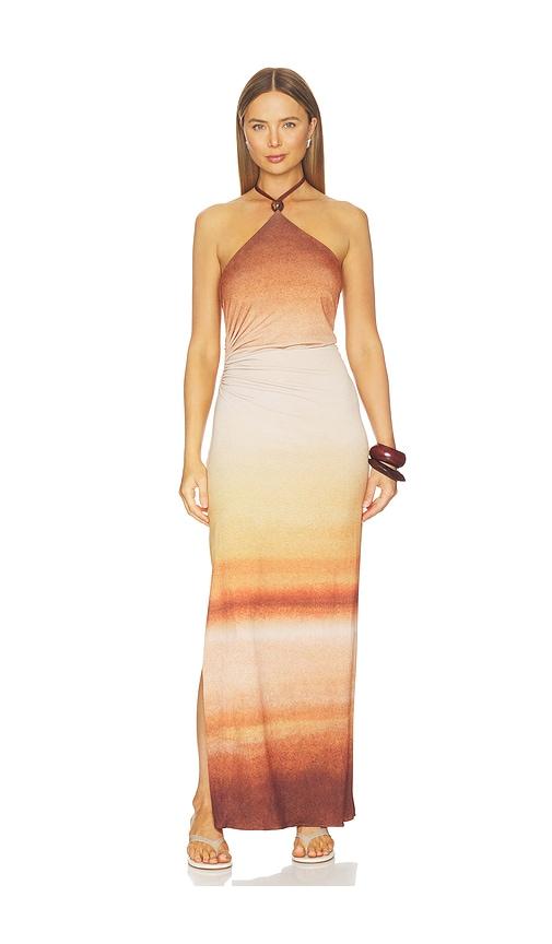 Baobab Blake Maxi Dress in Brown,Orange by BAOBAB