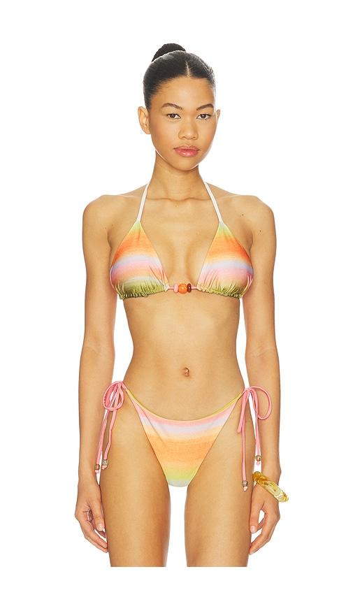 Baobab Kaia Bikini Top in Green,Orange by BAOBAB