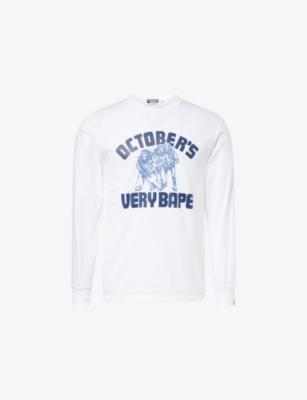 A Bathing Ape x OVO College Long-Sleeves Cotton-Jersey T-Shirt by BAPE