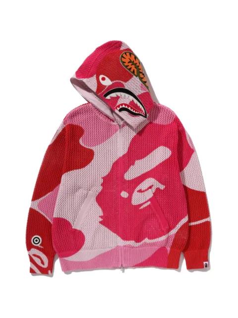 ABC Camo crochet shark hoodie by BAPE