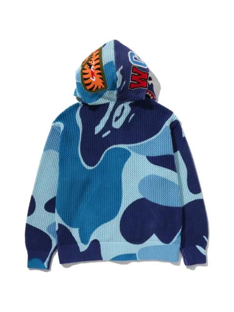 ABC Camo crochet shark hoodie by BAPE