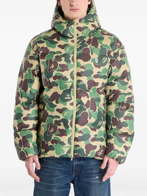 ABC camo-print hoodied down jacket by BAPE