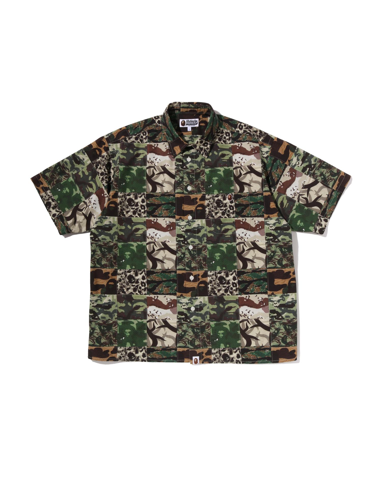 Ape Head One Point Camo Patchwork Ss Shirt by BAPE