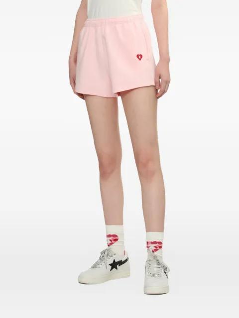 Apee heart embroidered shorts by BAPE