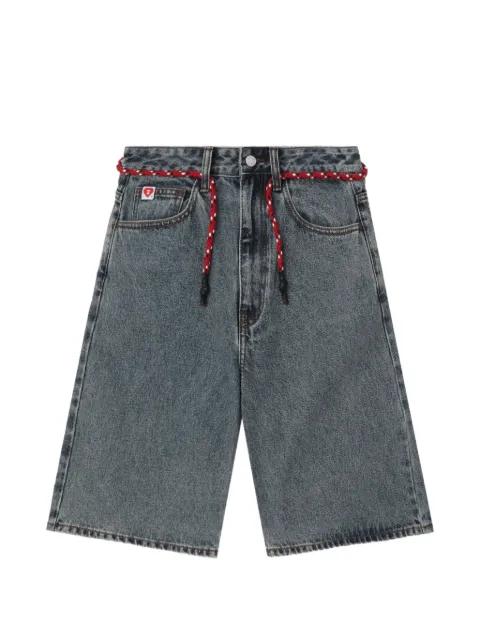 Apee heart motif braided shorts by BAPE