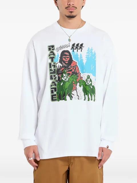 Apple graphic-print long-sleeved T-shirt by BAPE