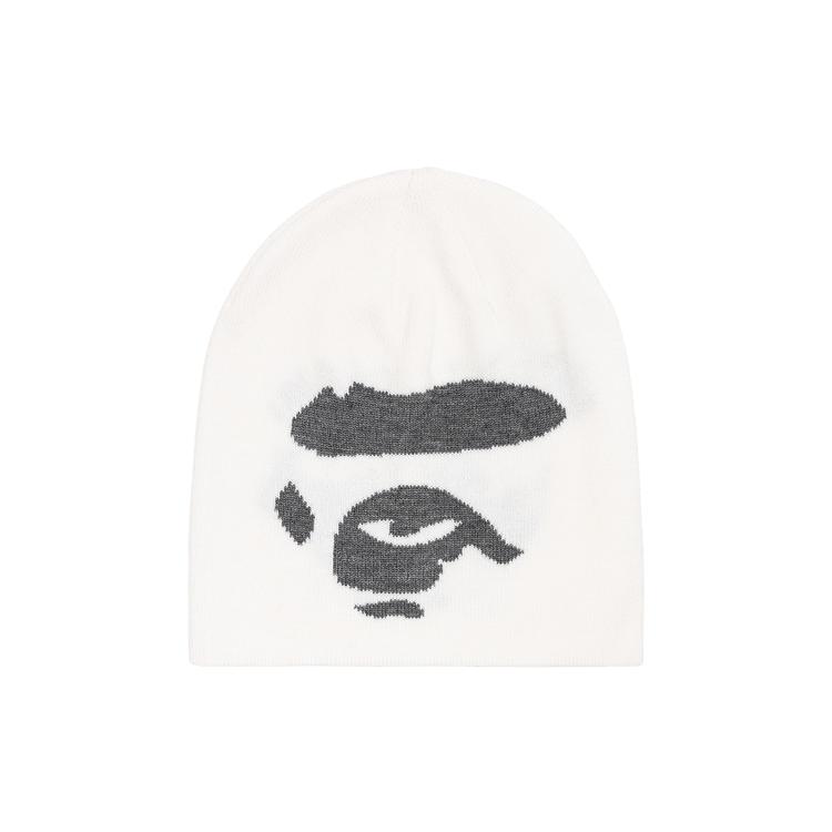 BAPE Ape Face Knit Cap 'White' by BAPE