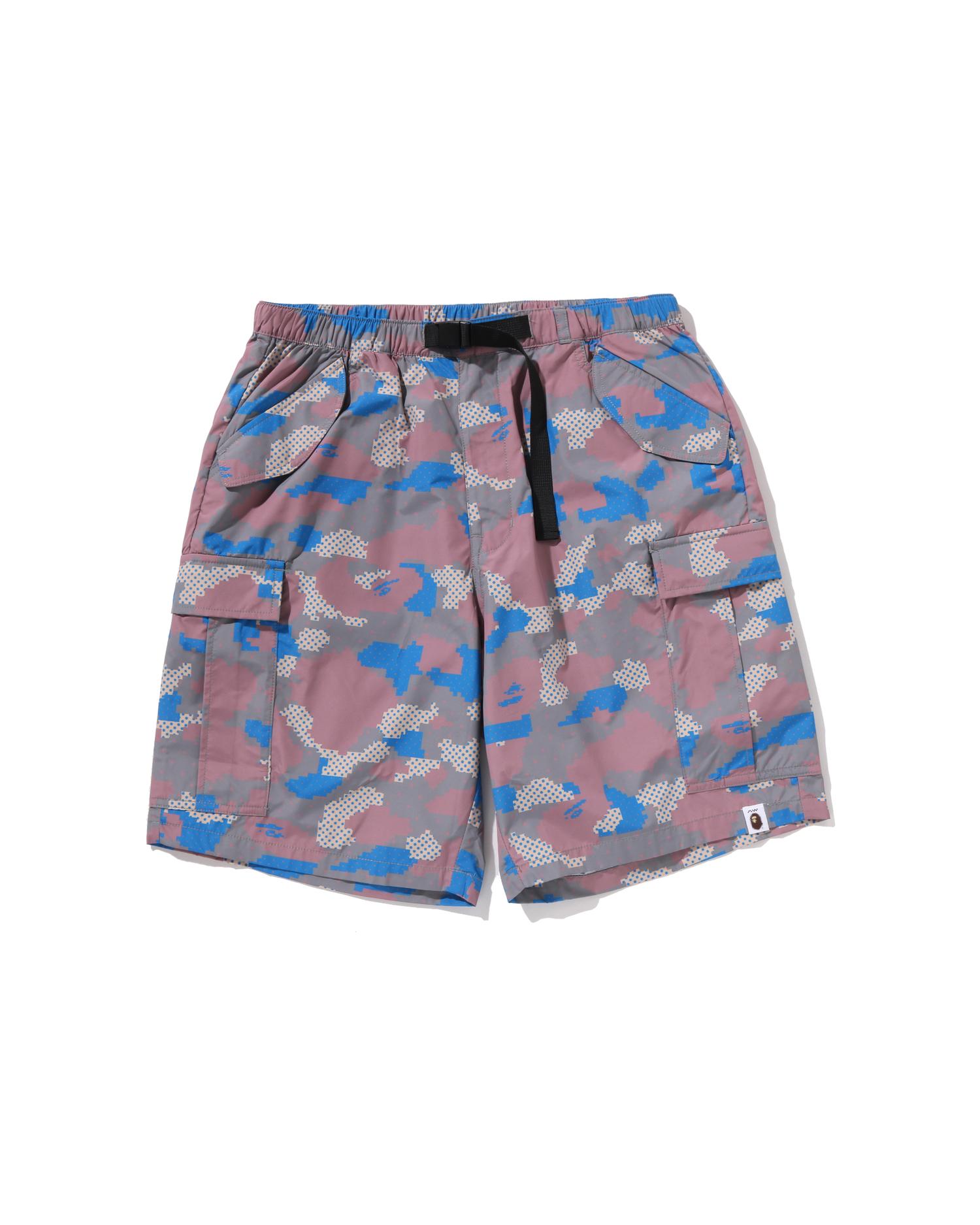 BAPE by Kazuki Kuraishi Camo Belted 3 Layer Cargo Shorts by BAPE