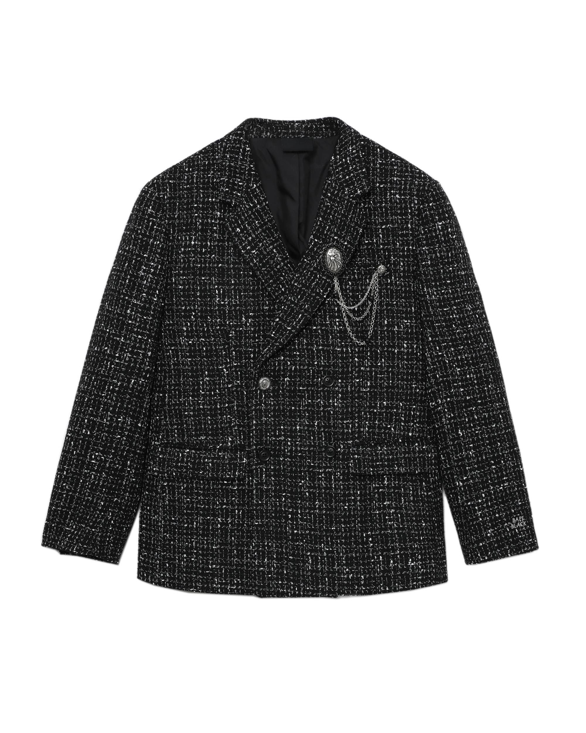 Double-breasted tweed blazer by BAPE BLACK