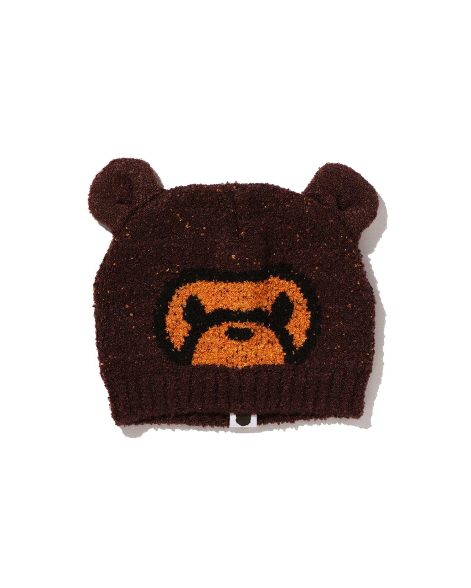 Babies Milo Face Bear Ear Baby Knit Cap by BAPE