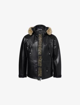 Bape x OVO Metallic-Embroidered Faux-Leather Jacket by BAPE