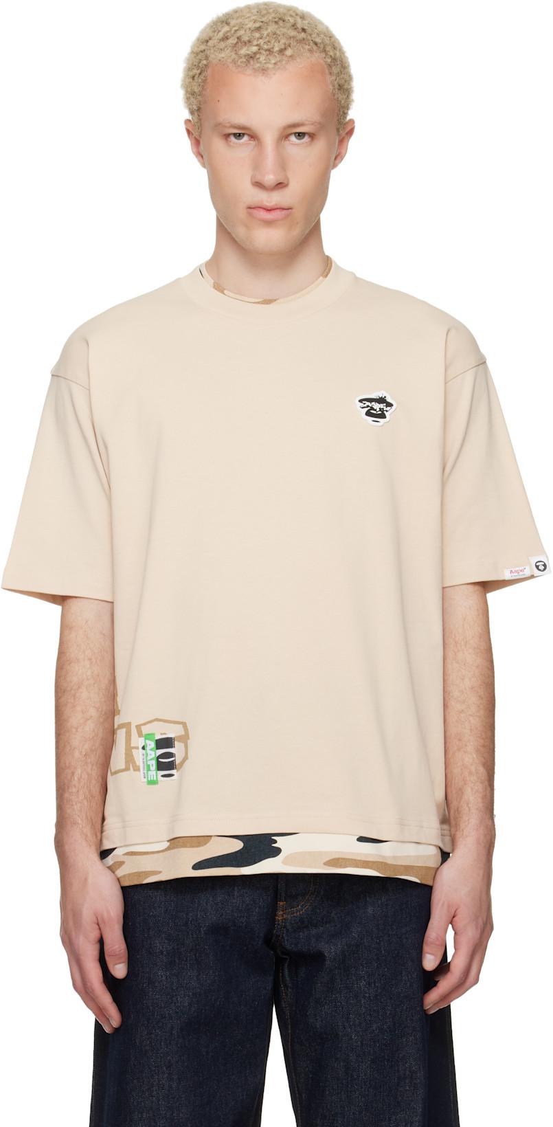 Beige 'AAPEUNVS' Graphic T-shirt by BAPE