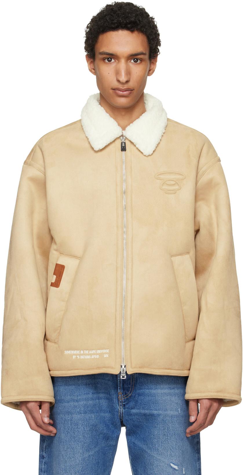 Beige Main Faux-Suede Jacket by BAPE