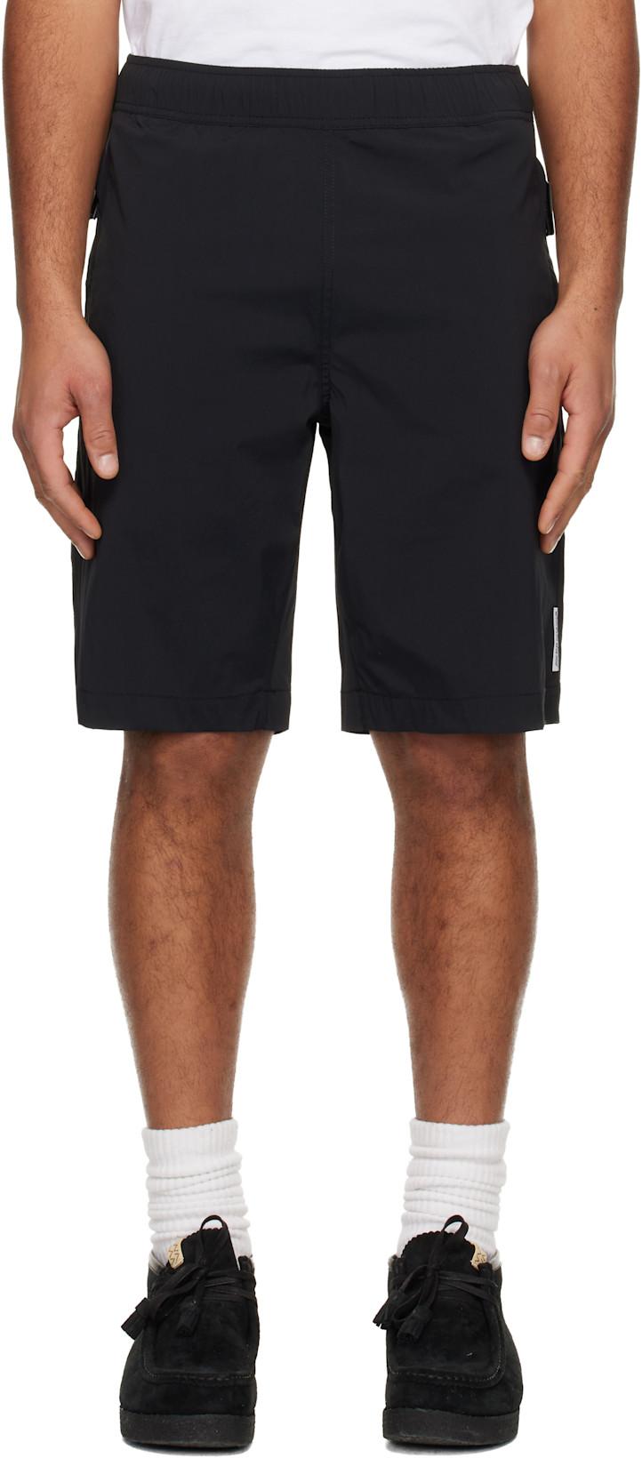 Black 'AAPENOW' Moonface Logo Shorts by BAPE
