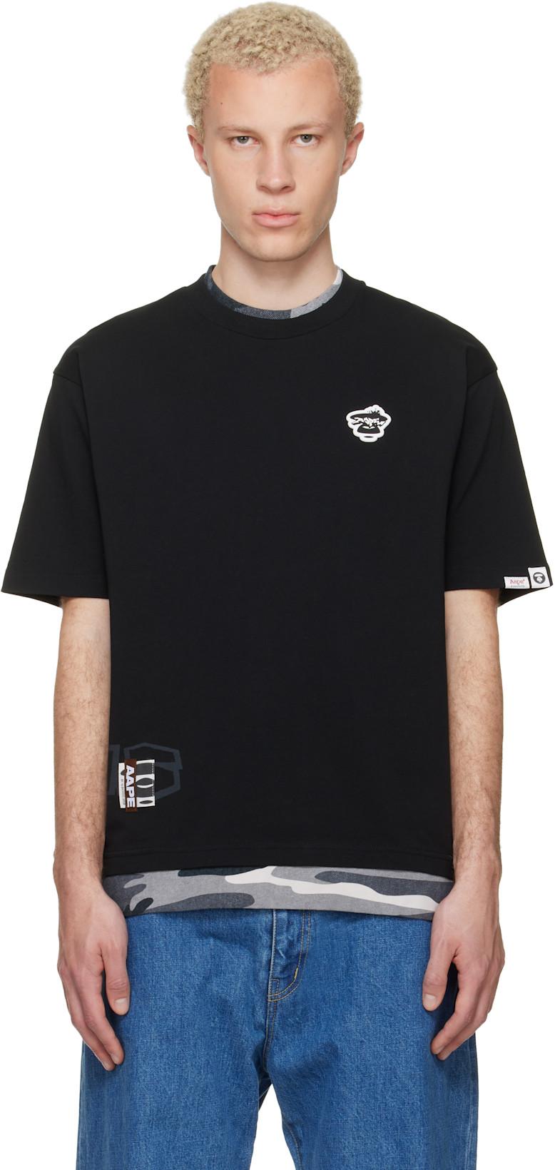 Black 'AAPEUNVS' Graphic T-shirt by BAPE