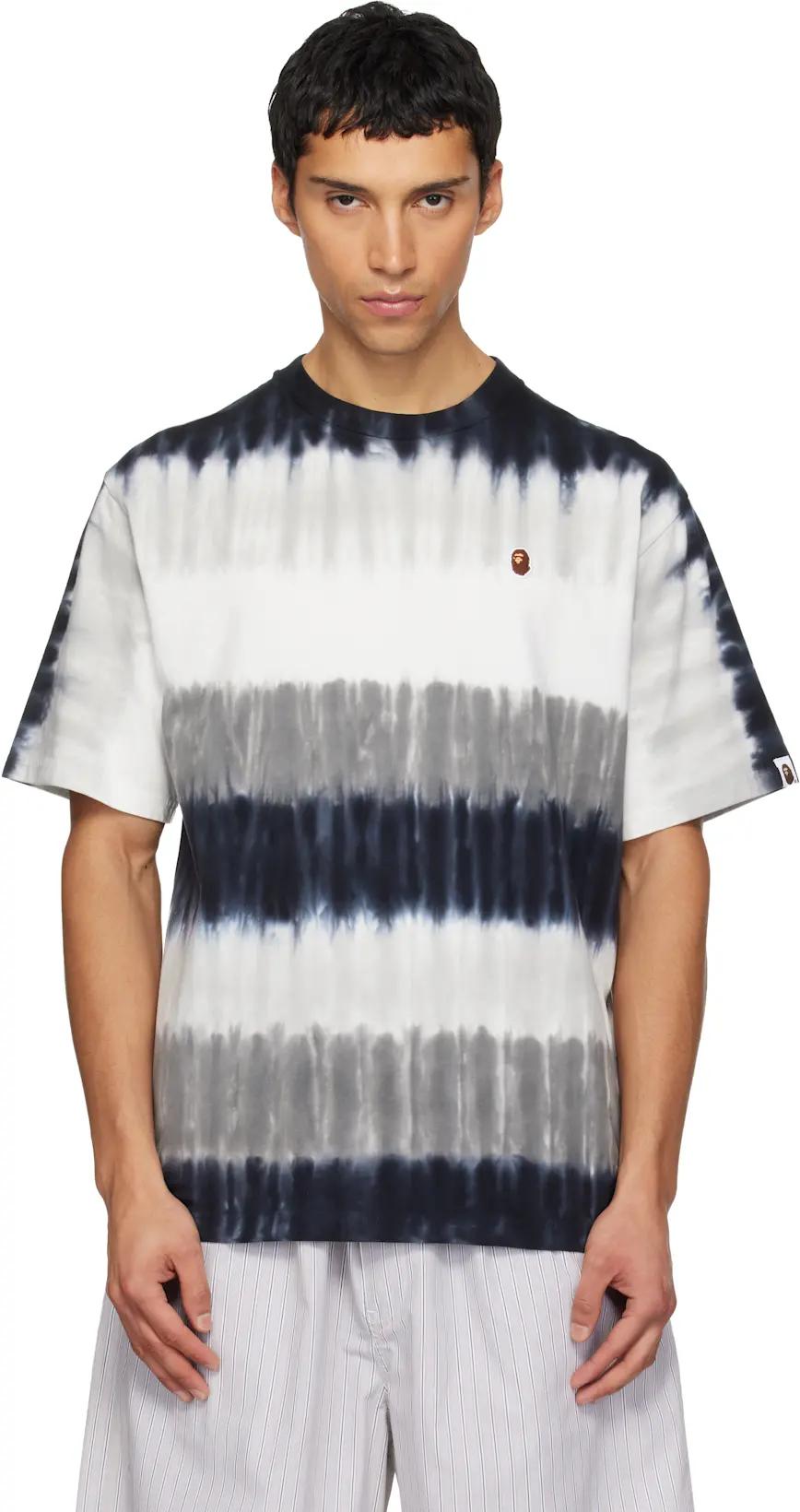 Black & White Drip Stripe One Point T-shirt by BAPE