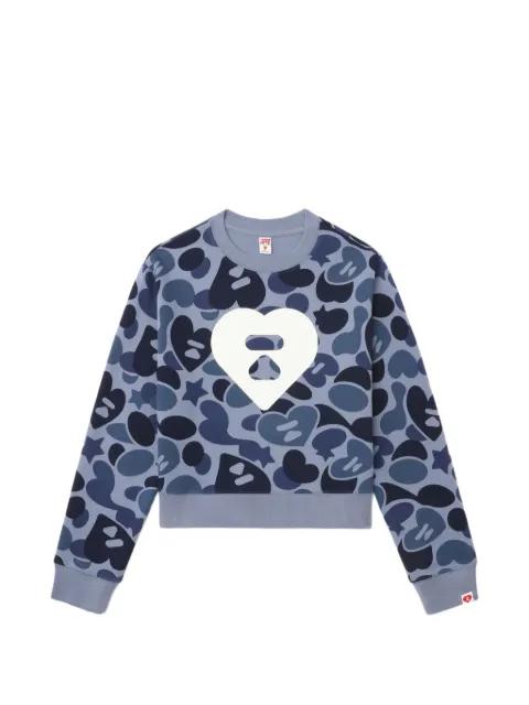 Camo Monogram Big Heart sweatshirt by BAPE