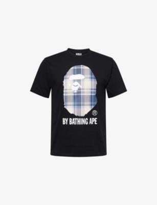 Checked Graphic-Print Short-Sleeve Cotton T-Shirt by BAPE