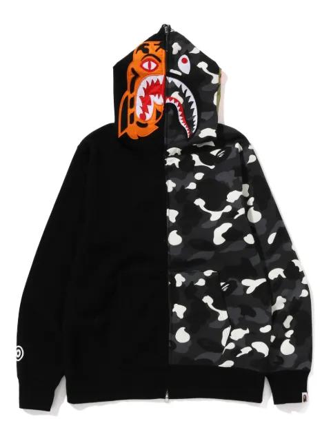 City Camo Tiger Shark zip-up hoodie by BAPE