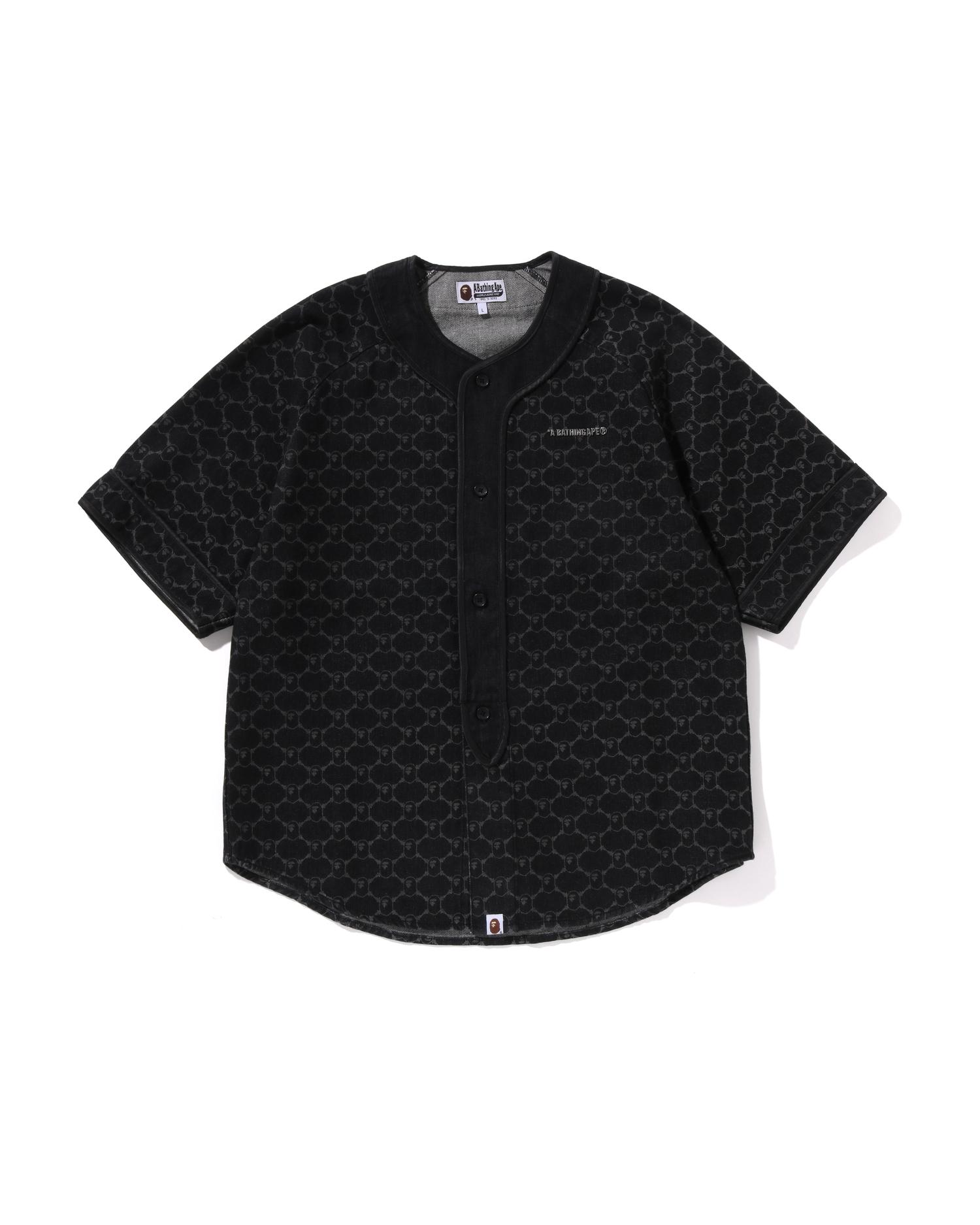 College Monogram Baseball Ss Denim Shirt by BAPE