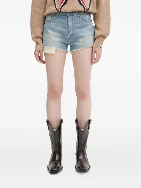 Crystal Ape Head denim shorts by BAPE