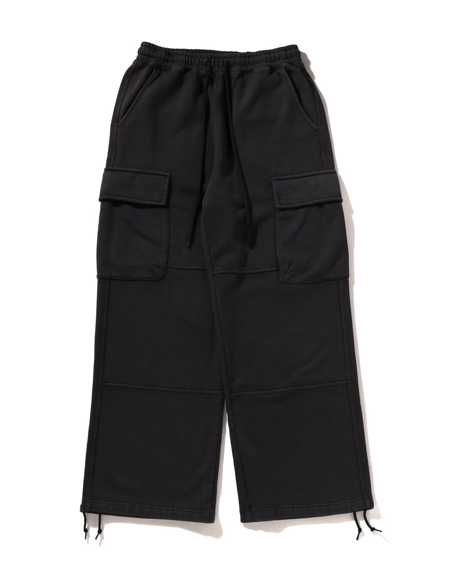 Garment Dye Wide Leg Oversized Fit Cargo Sweat Pants by BAPE