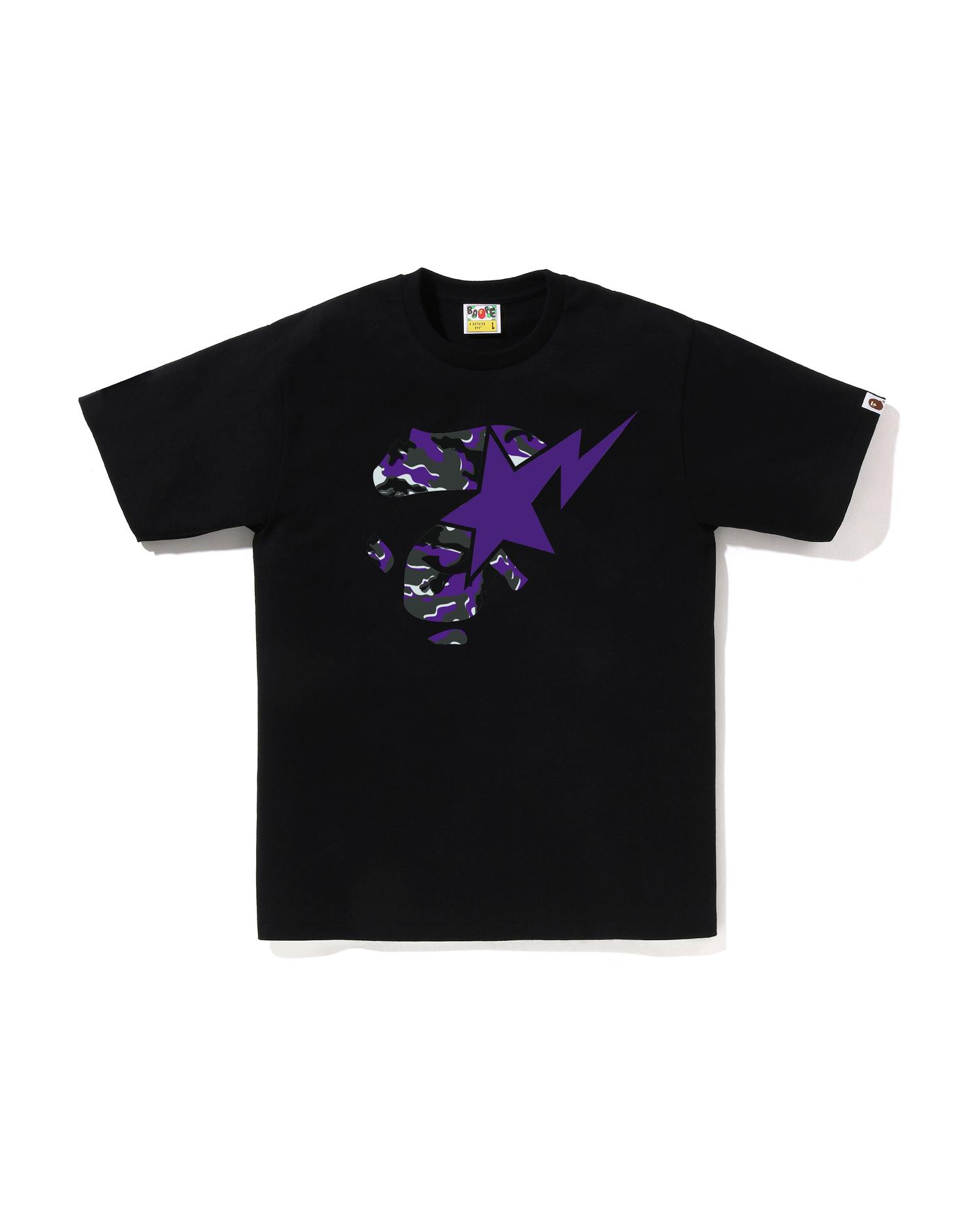 Glitch Woodland Camo Ape Face STA Tee by BAPE