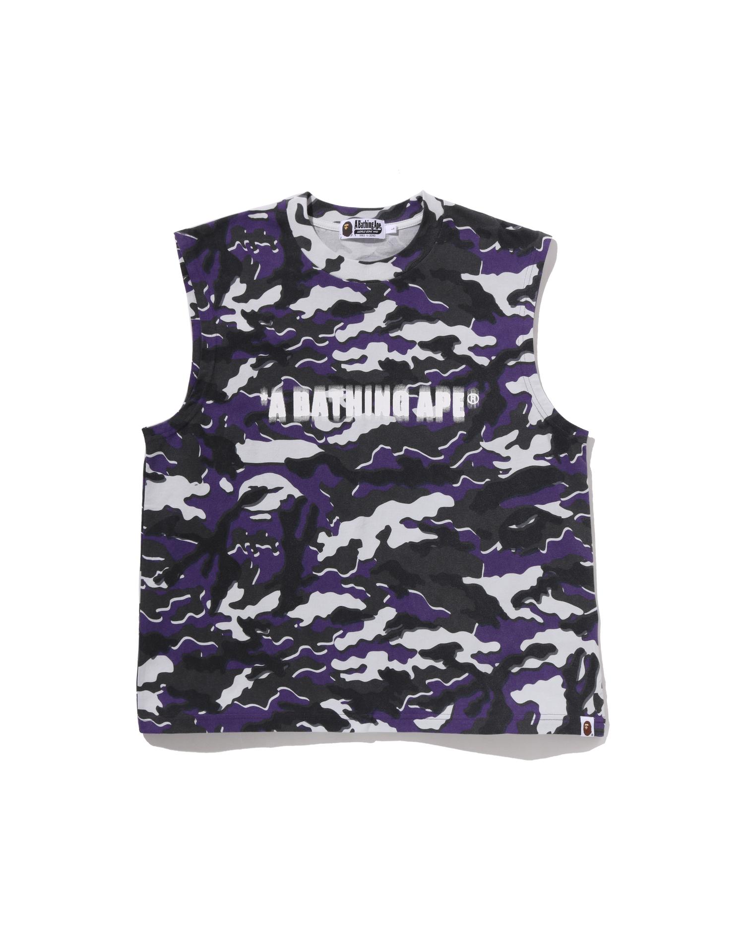 Glitch Woodland Camo Heavy Wash Bathing Ape Cropped Fit Tank by BAPE