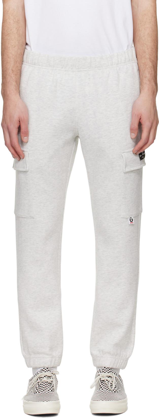 Gray 'AAPENOW' Moonface Cargo Sweatpants by BAPE