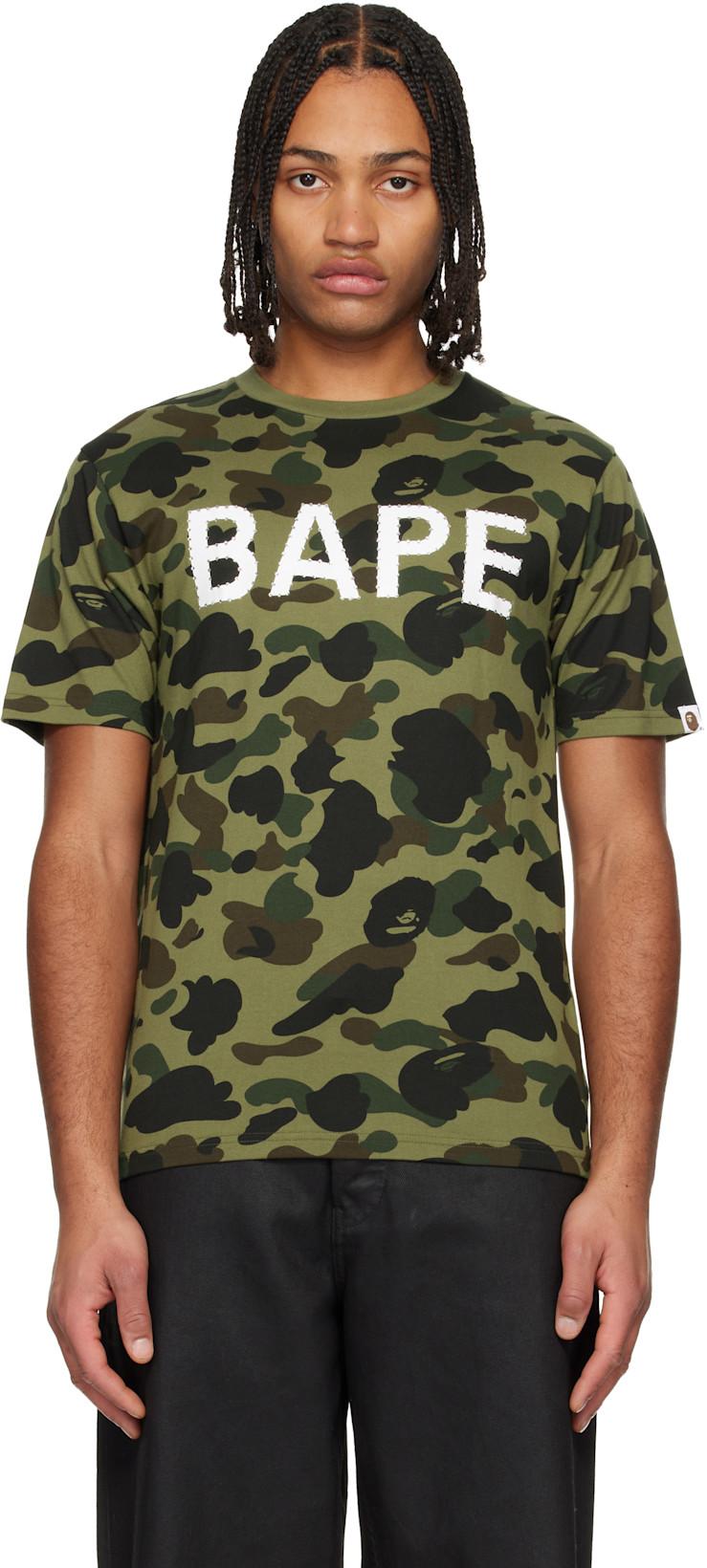 Green 1st Camo Rhinestone Logo T-Shirt by BAPE