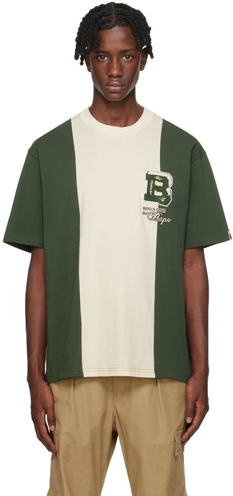 Green Badges Color Blocking T-Shirt by BAPE