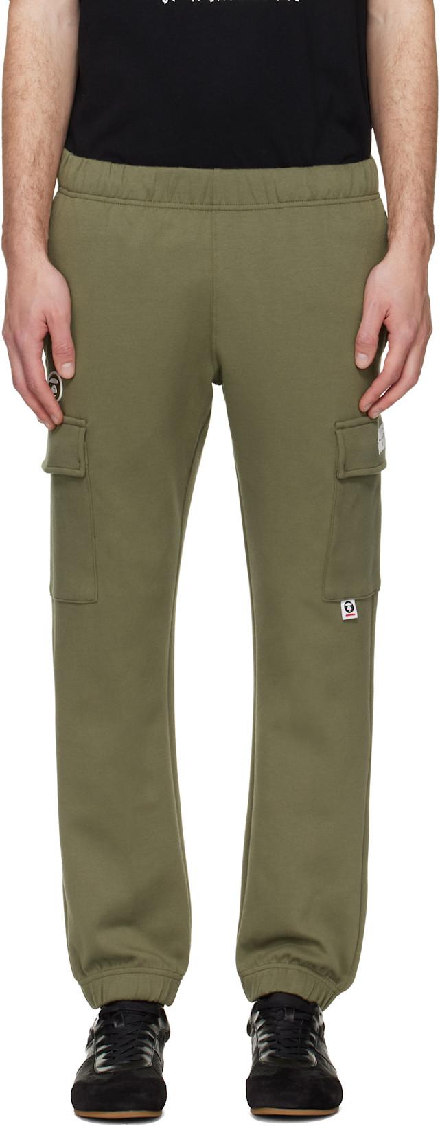 Khaki 'AAPENOW' Moonface Cargo Sweatpants by BAPE