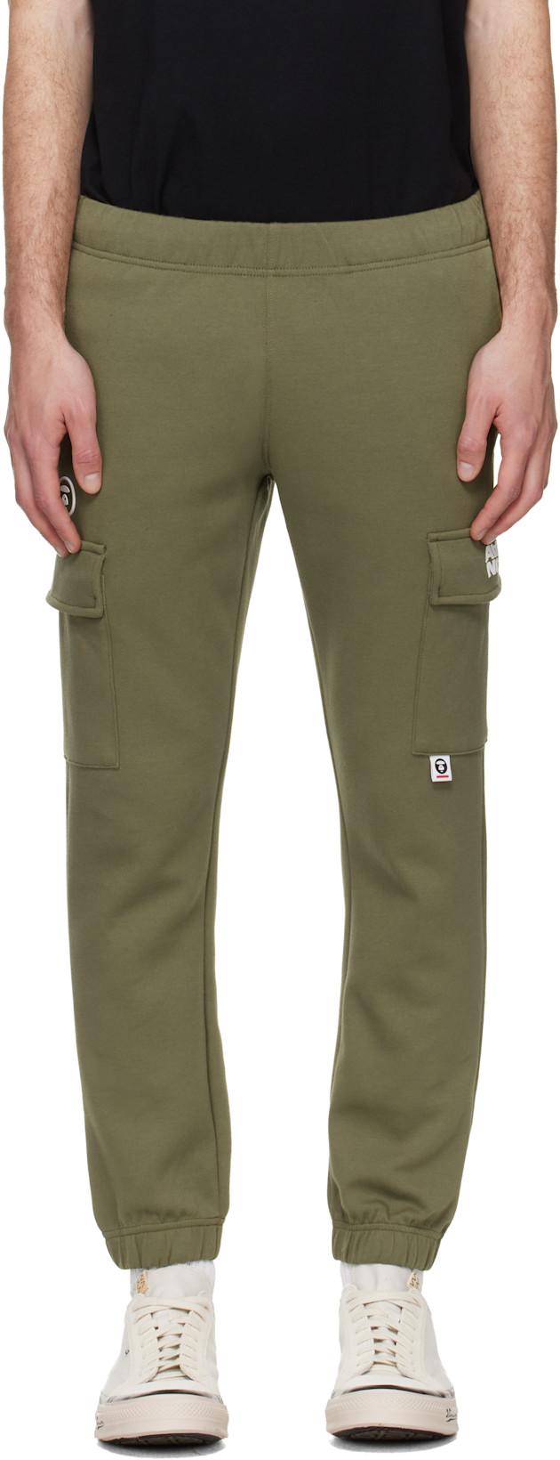 Khaki 'AAPENOW' Moonface Cargo Sweatpants by BAPE