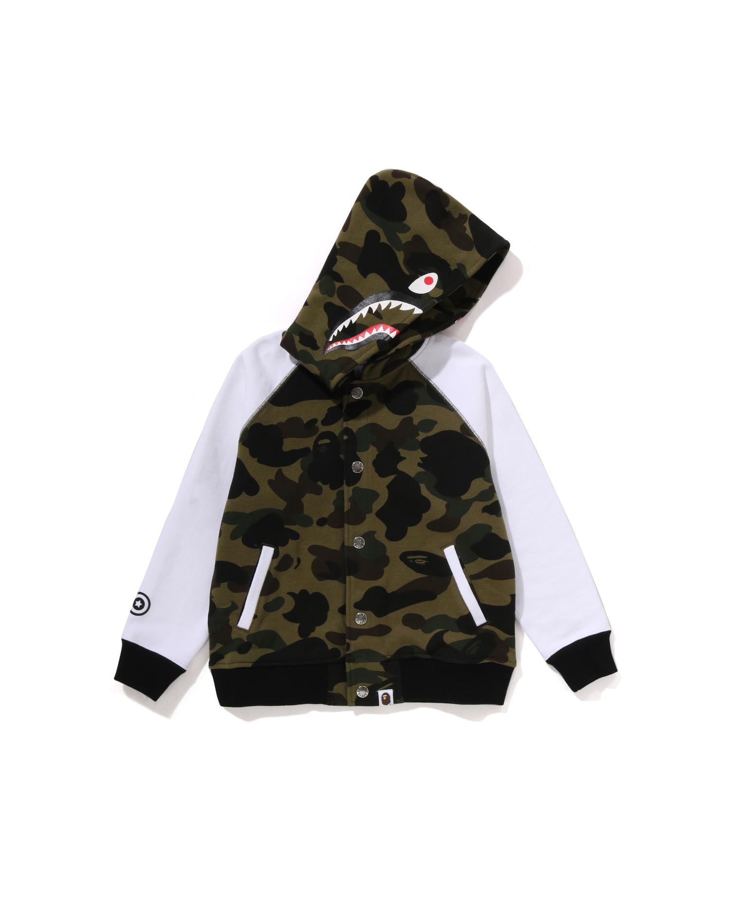 Kids 1st Camo Shark Hoodie Sweat Varsity Jacket by BAPE