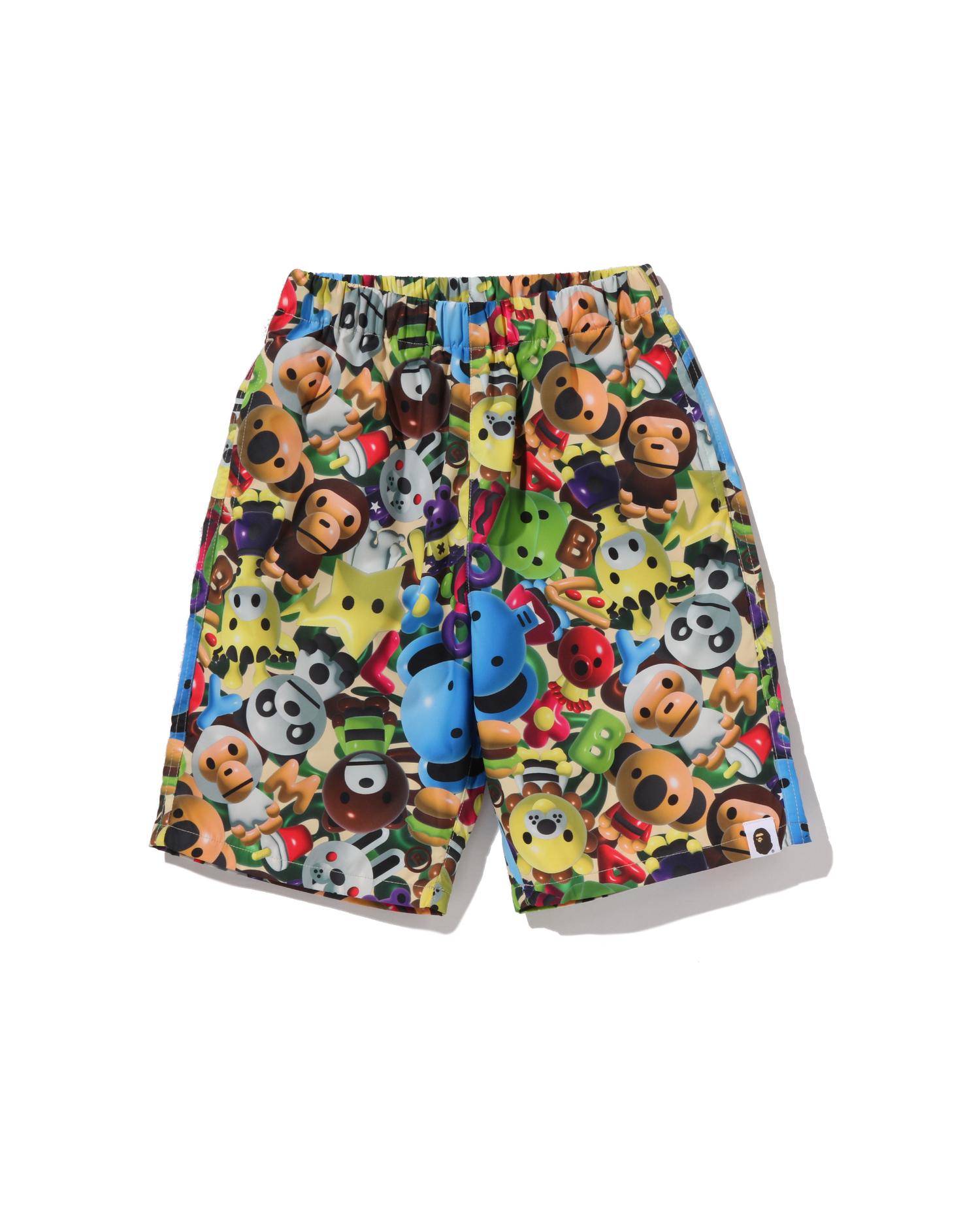 Kids 3D Milo All Friends Beach Shorts by BAPE Kids 3D Milo All Friends Beach Shorts by BAPE