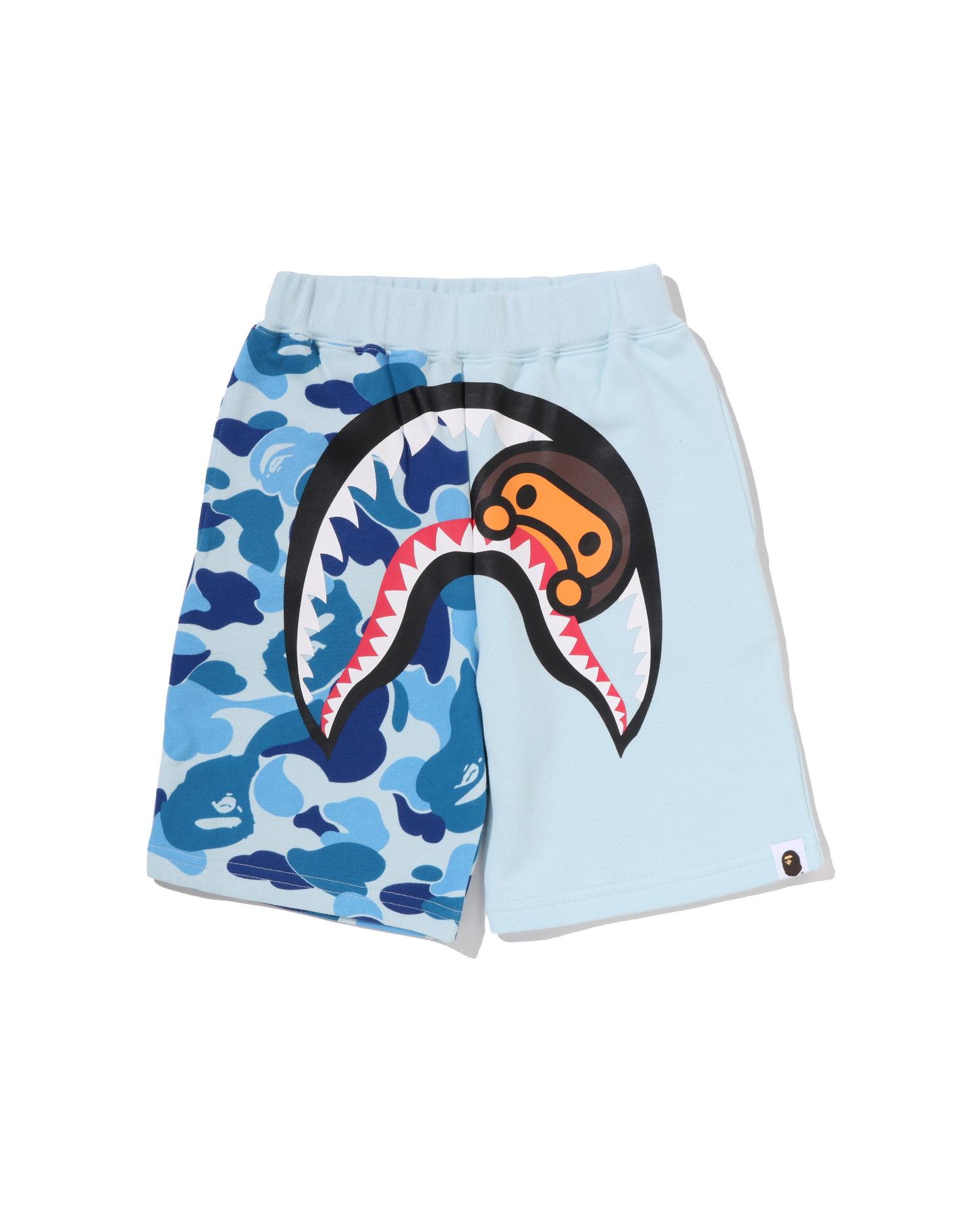 Kids Abc Camo Milo Shark Sweat Shorts by BAPE
