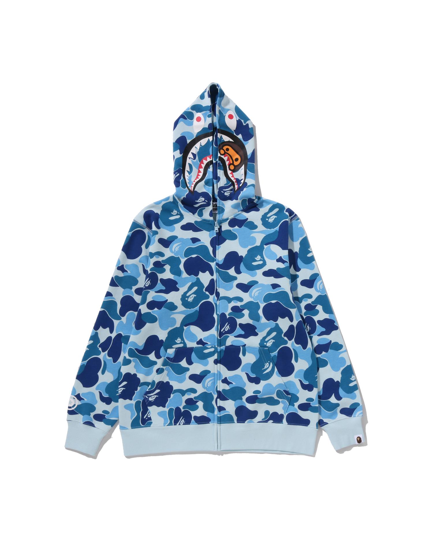 Kids Abc Camo Milo Shark Zip Hoodie Jr by BAPE