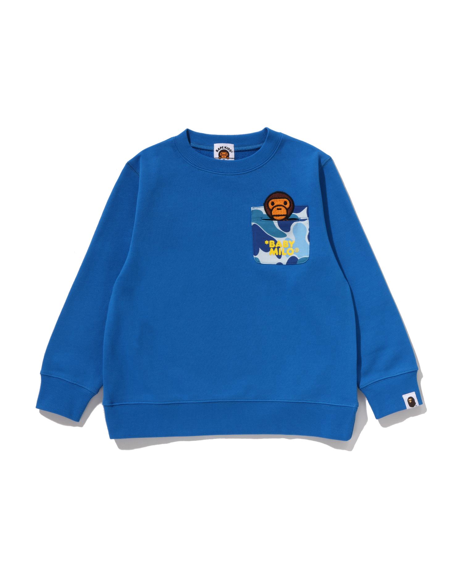 Kids Abc Camo Pocket Milo Patch Crewneck Sweatshirt by BAPE