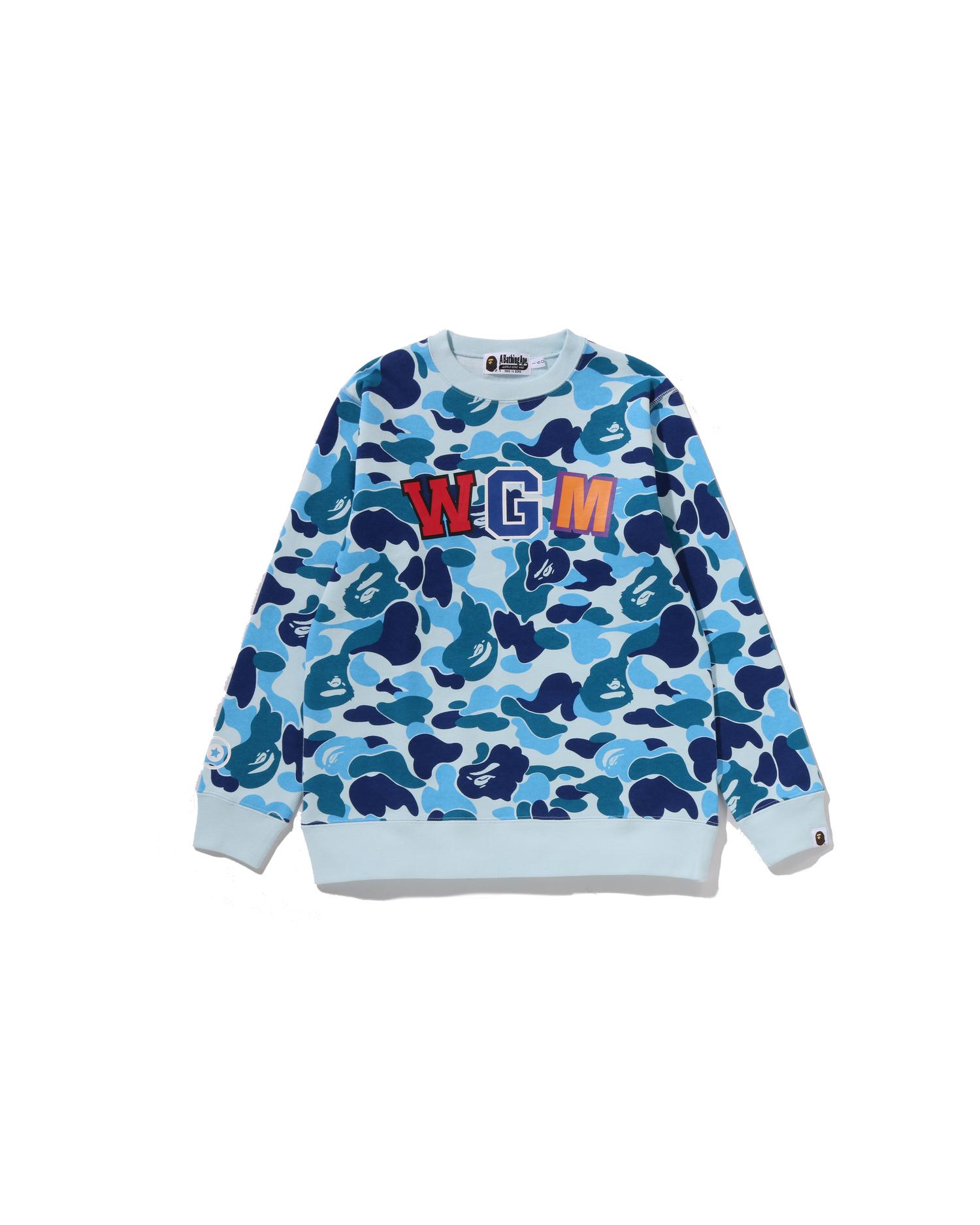 Kids Abc Camo Shark Crewneck Sweatshirt Jr by BAPE