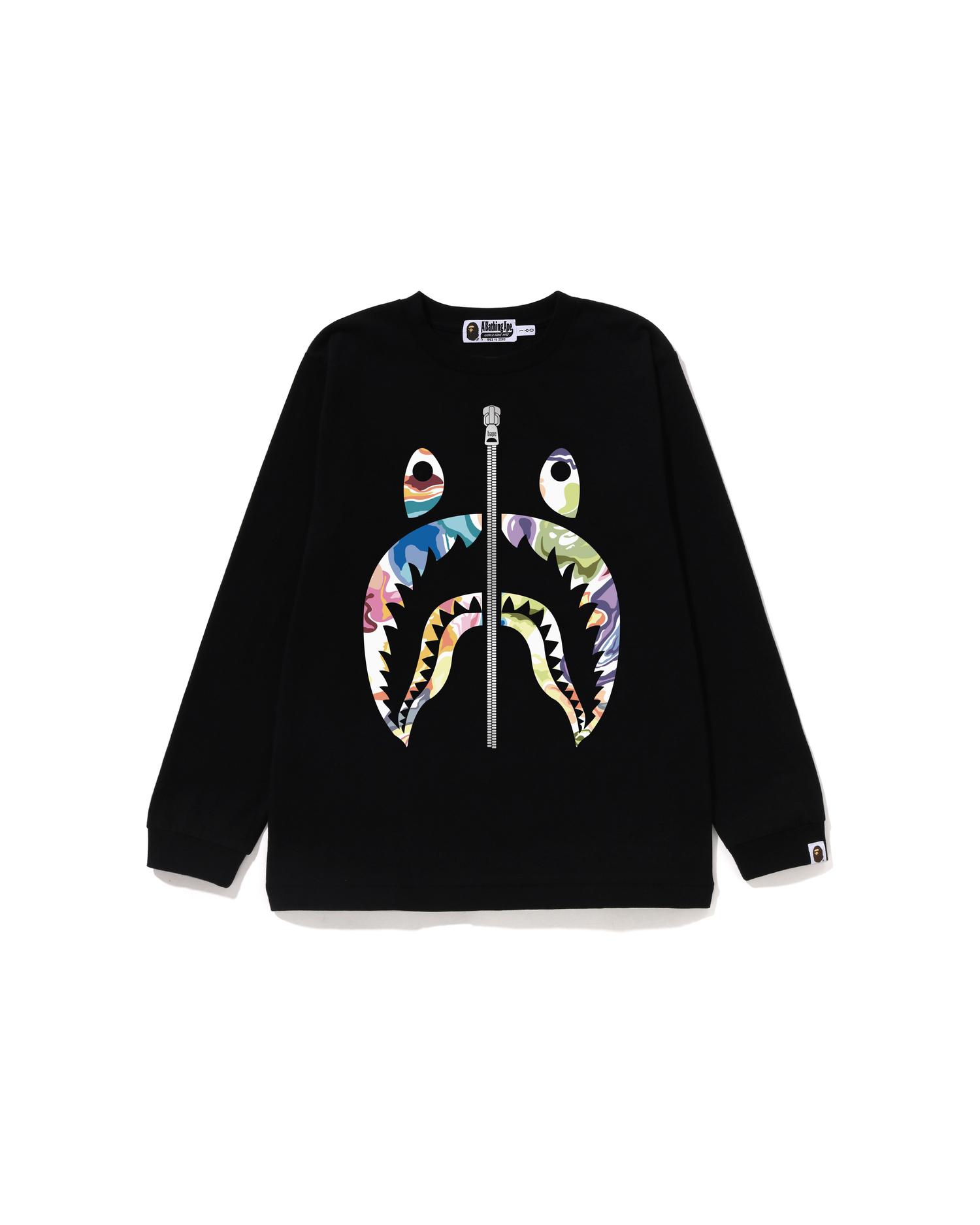 Kids Art Camo Shark Ls Tee Jr by BAPE