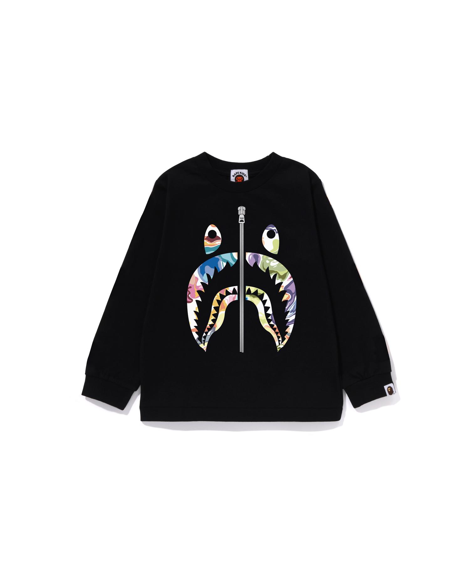 Kids Art Camo Shark Ls Tee by BAPE
