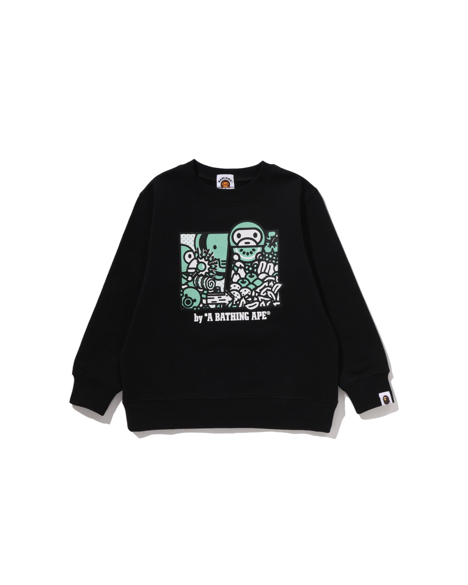Kids Baby Milo Friends Glow in the Dark Crewneck Sweatshirt by BAPE
