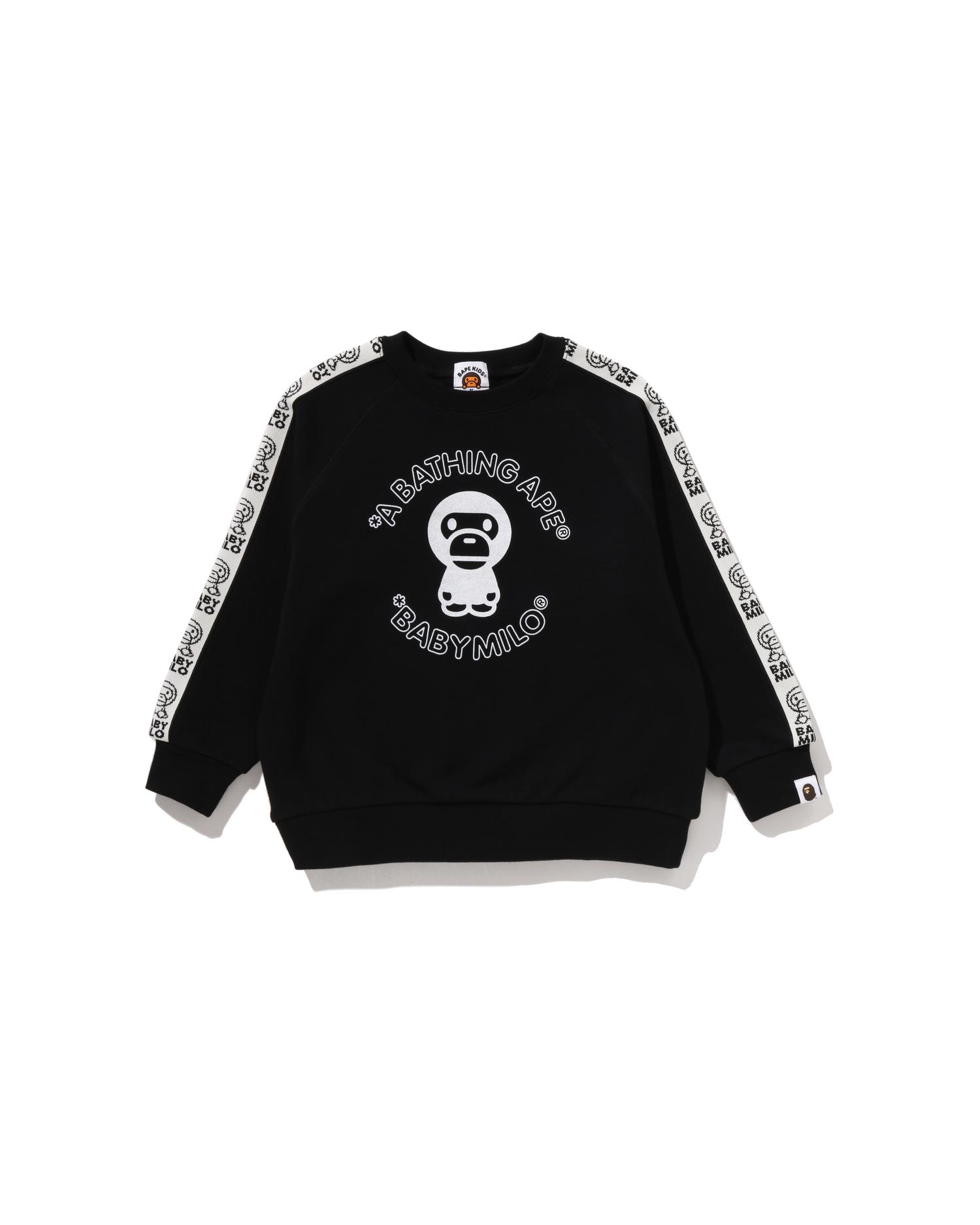 Kids Baby Milo Line Tape Relaxed Fit Crewneck Sweatshirt by BAPE