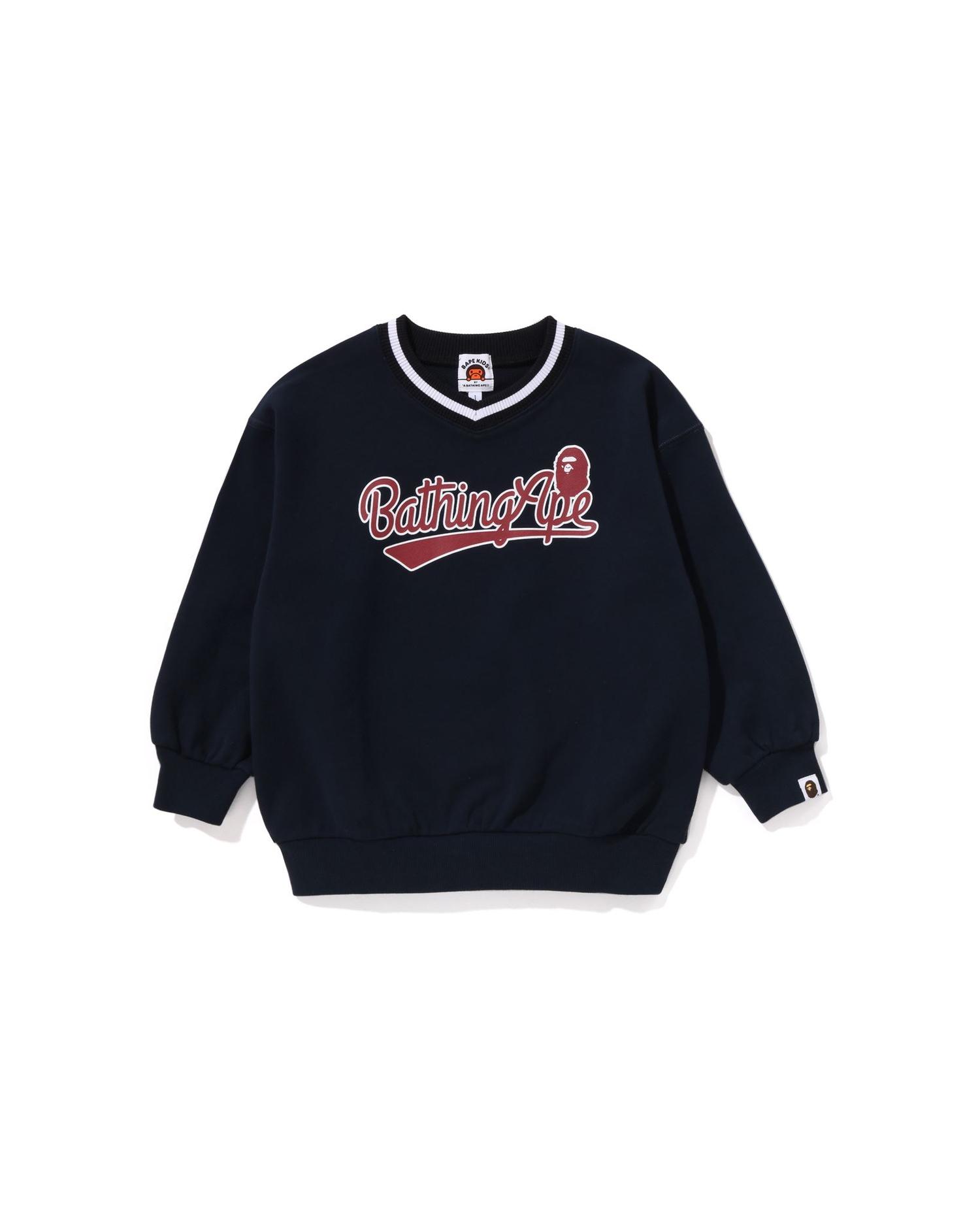 Kids Baseball Logo Relaxed Fit V-Neck Sweatshirt by BAPE