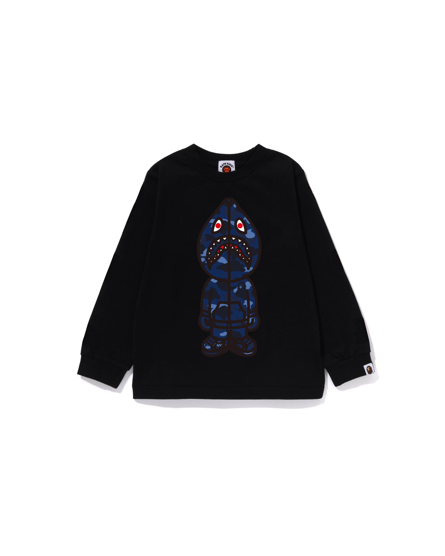 Kids Color Camo Shark Seijin Ls Tee by BAPE