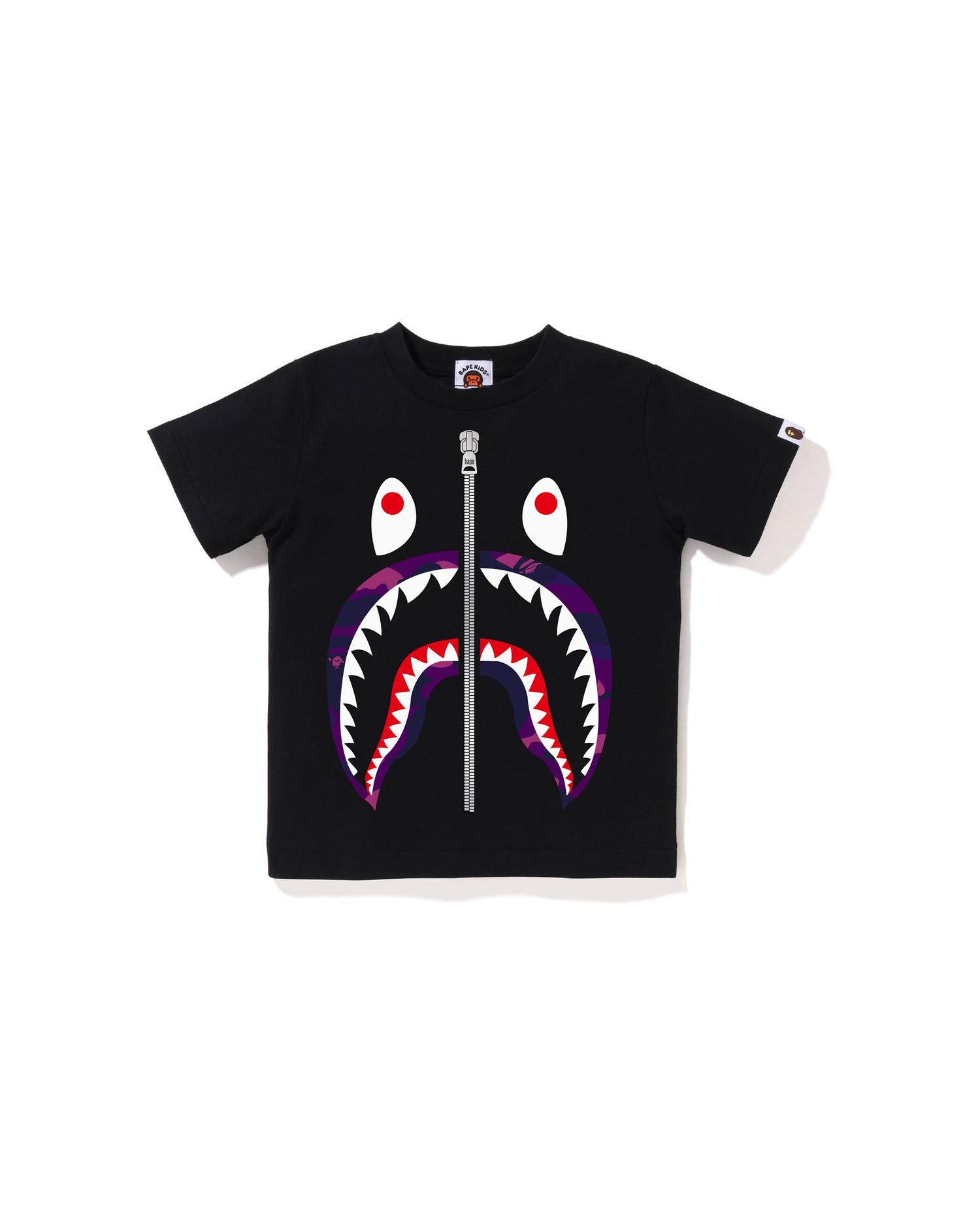 Kids Color Camo Shark Tee by BAPE