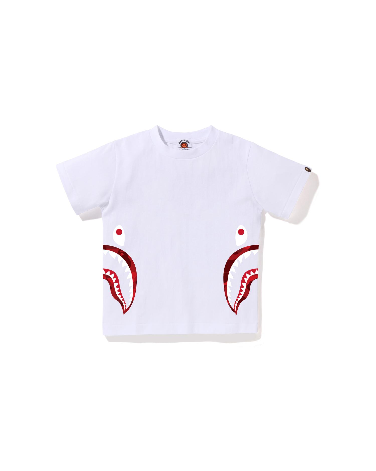 Kids Color Camo Side Shark Tee by BAPE