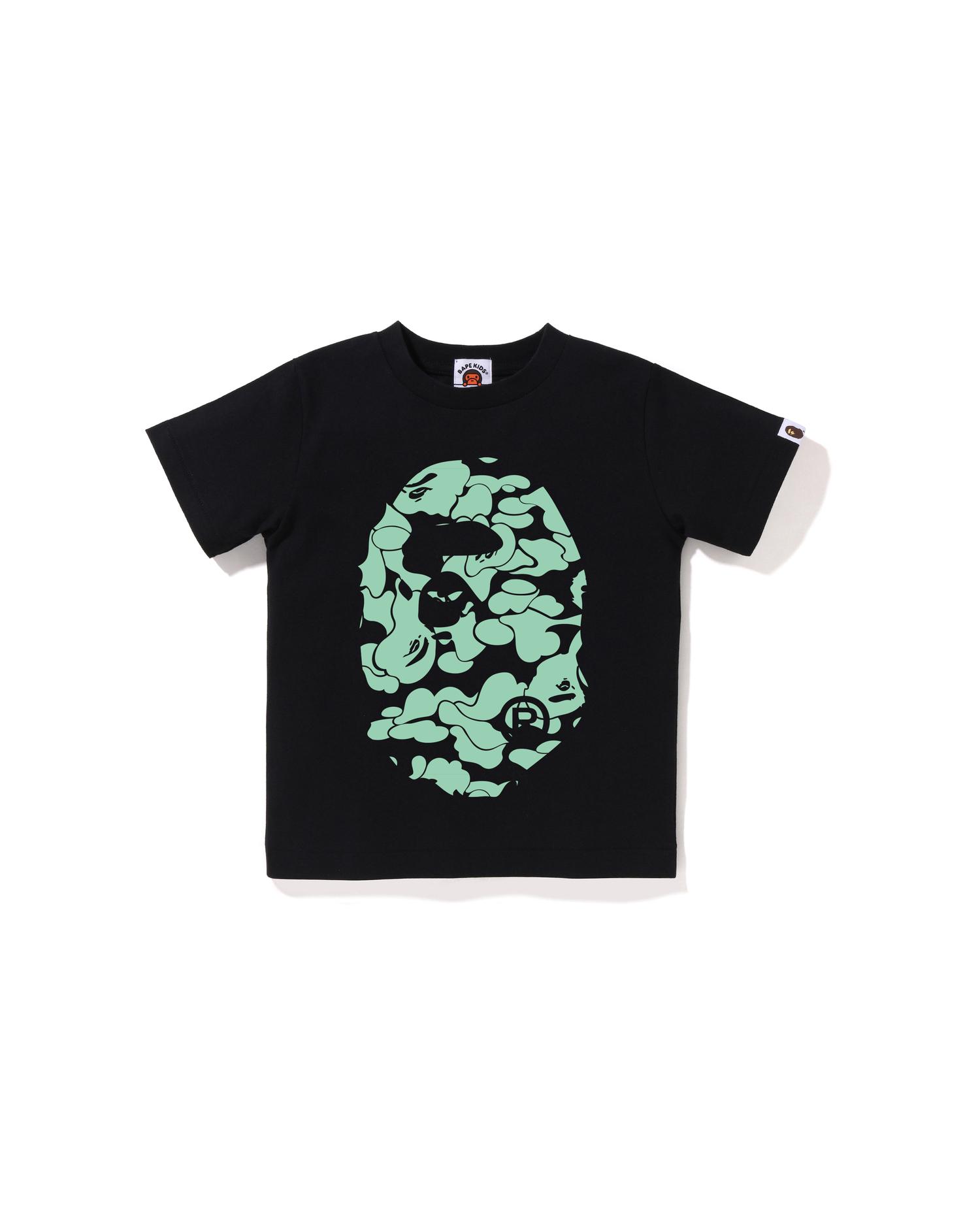 Kids Glow in the Dark Camo Big Ape Head Tee by BAPE